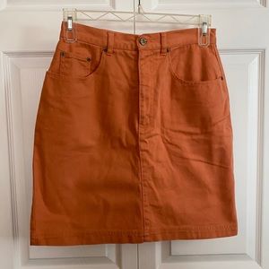 Jean skirt, orange/melon color, size 12